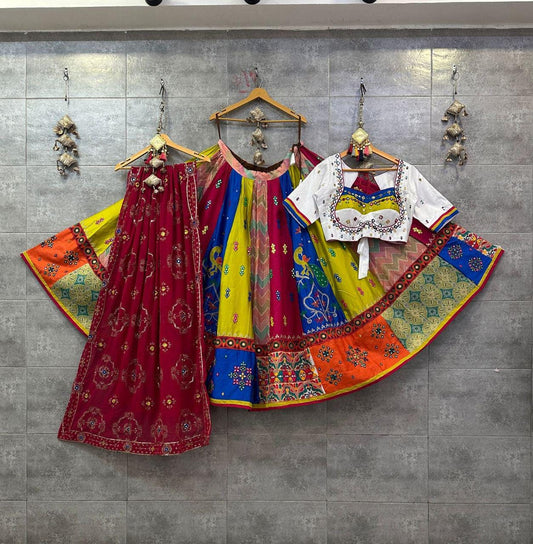 Designer Chaniya Choli for Navratri Patola Lehenga Festival outfit Gamthi Work Garba Night