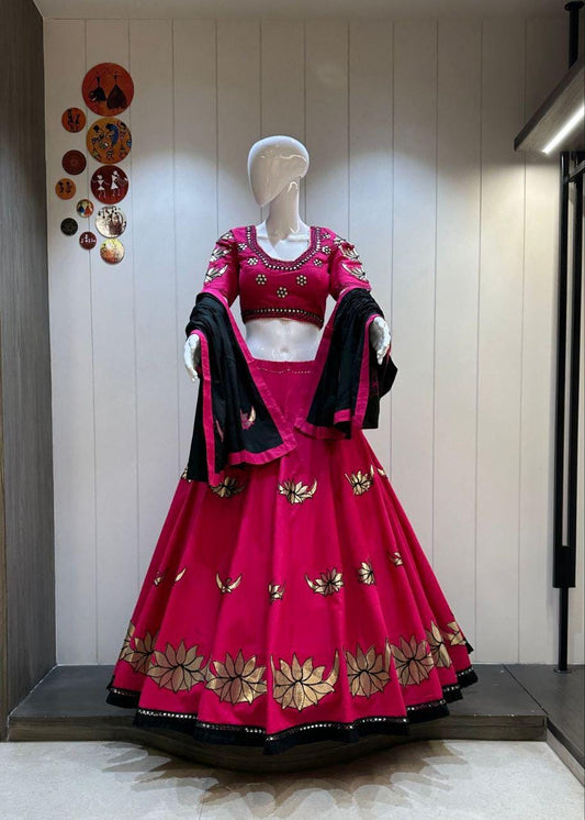 Designer Chaniya Choli for Navratri Patola Lehenga Festival outfit Gamthi Work Garba Night