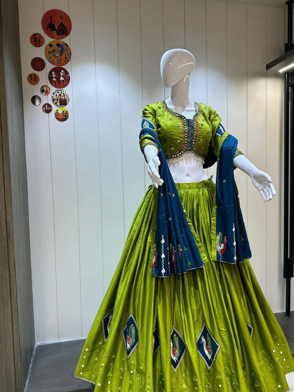 Pure Camric Cotton Choli For Navratri Patola Lehenga Festival Outfit Gamthi Work Garba Night