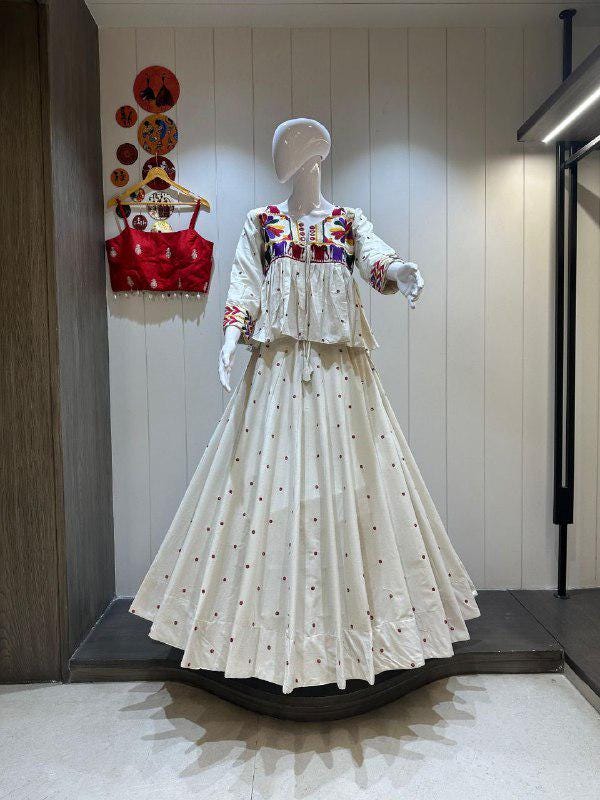 Pure Heavy Cotton Heavy Kutchhi Work In Kediya Designer Chaniya Choli