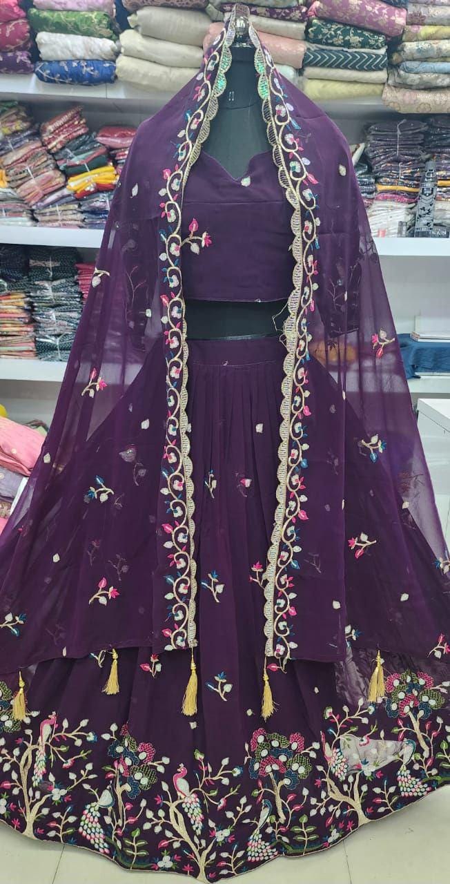 Geroget Chaniya With Multi Rainbow Sequance Work Lehenga Choli