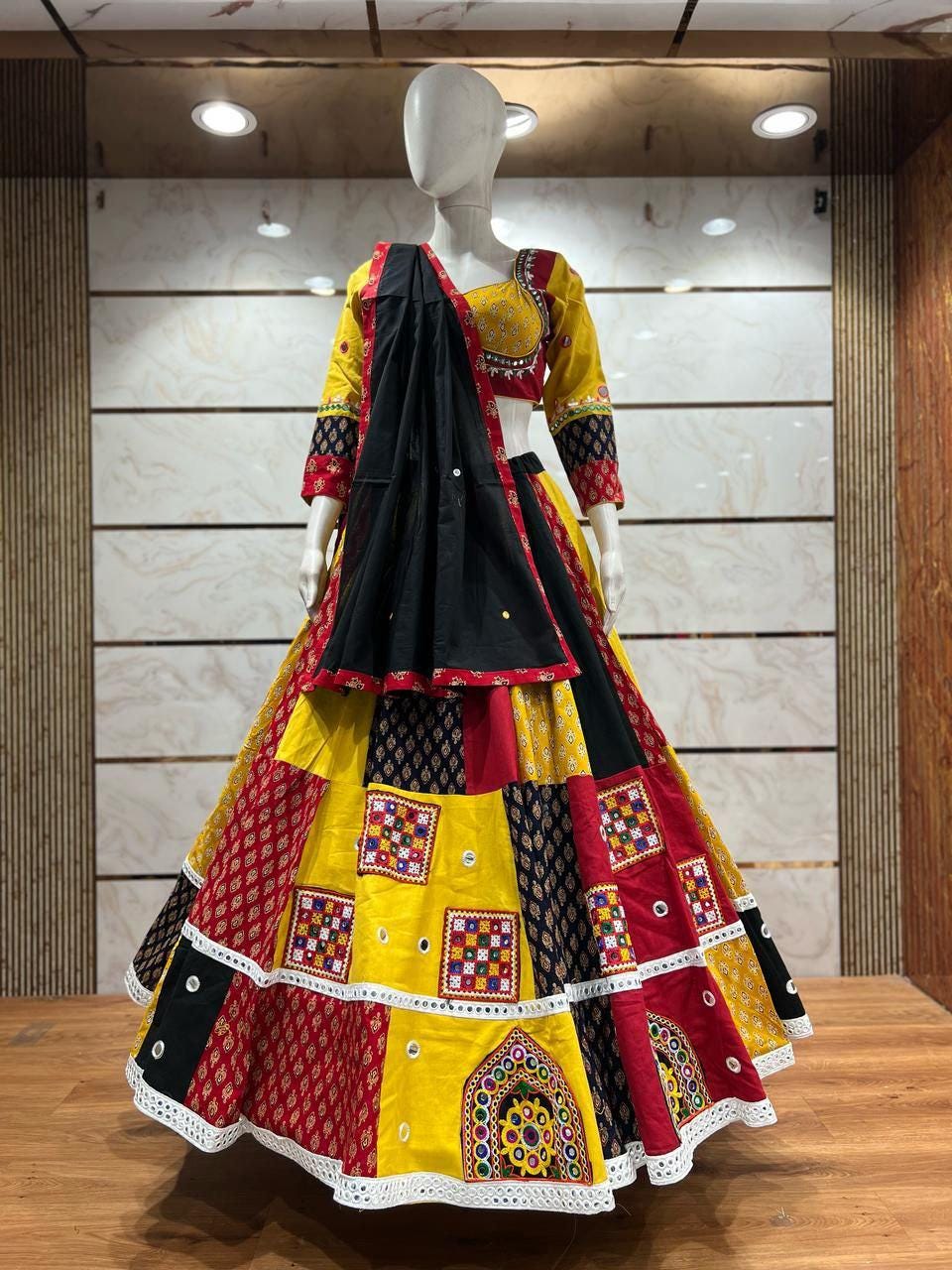 Kutchhi Box Work With Aari Work  With Patching Work Dupatta With Designer Blouse