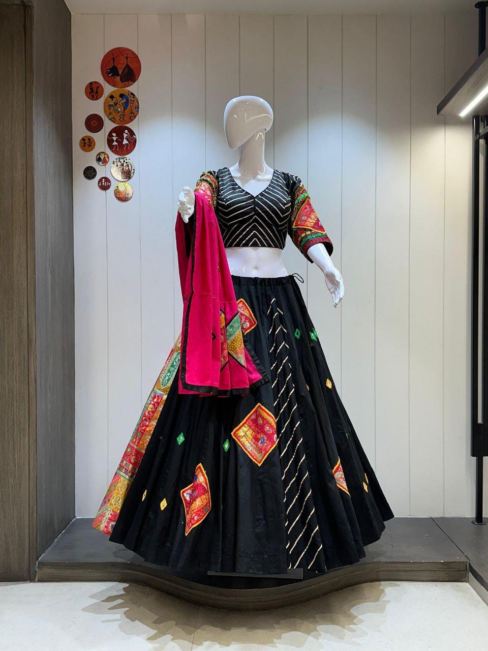 Fancy Banaras Viving Fabric Patch Work Choli For Navratri Patola Lehenga Festival Outfit Gamthi Work Garba Night