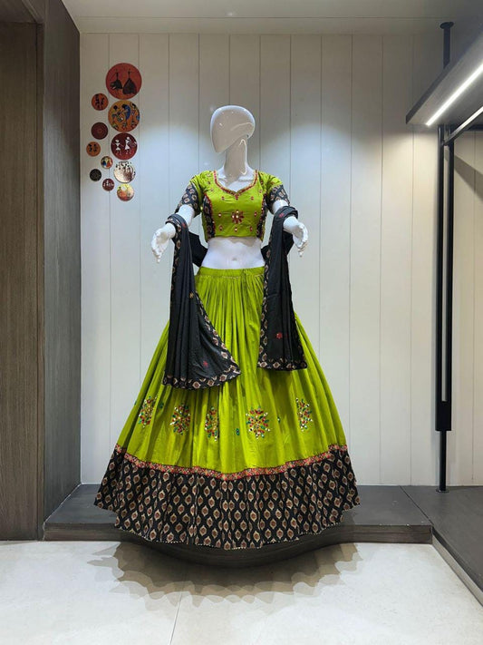 Designer Chaniya Choli for Navratri Patola Lehenga Festival outfit Gamthi Work Garba Night