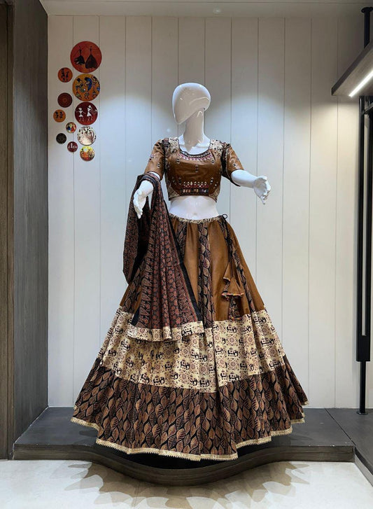 Designer Chaniya Choli for Navratri Patola Lehenga Festival outfit Gamthi Work Garba Night