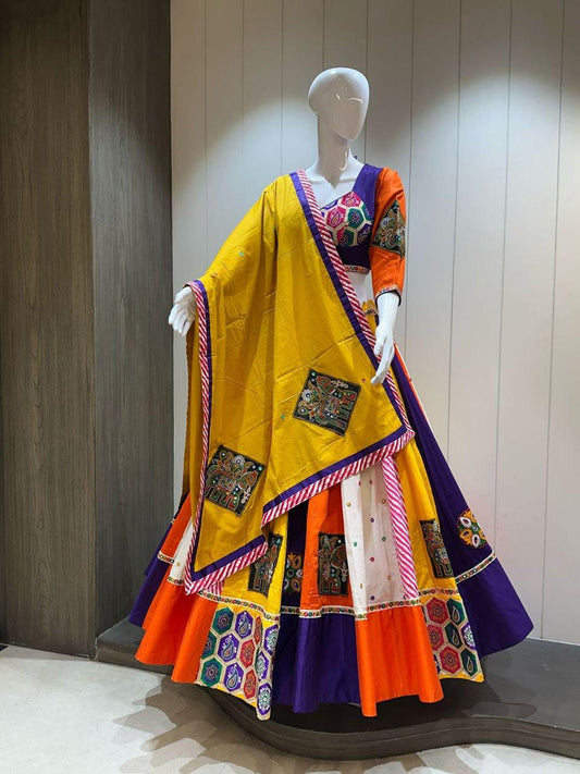 Designer Chaniya Choli for Navratri Patola Lehenga Festival outfit Gamthi Work Garba Night