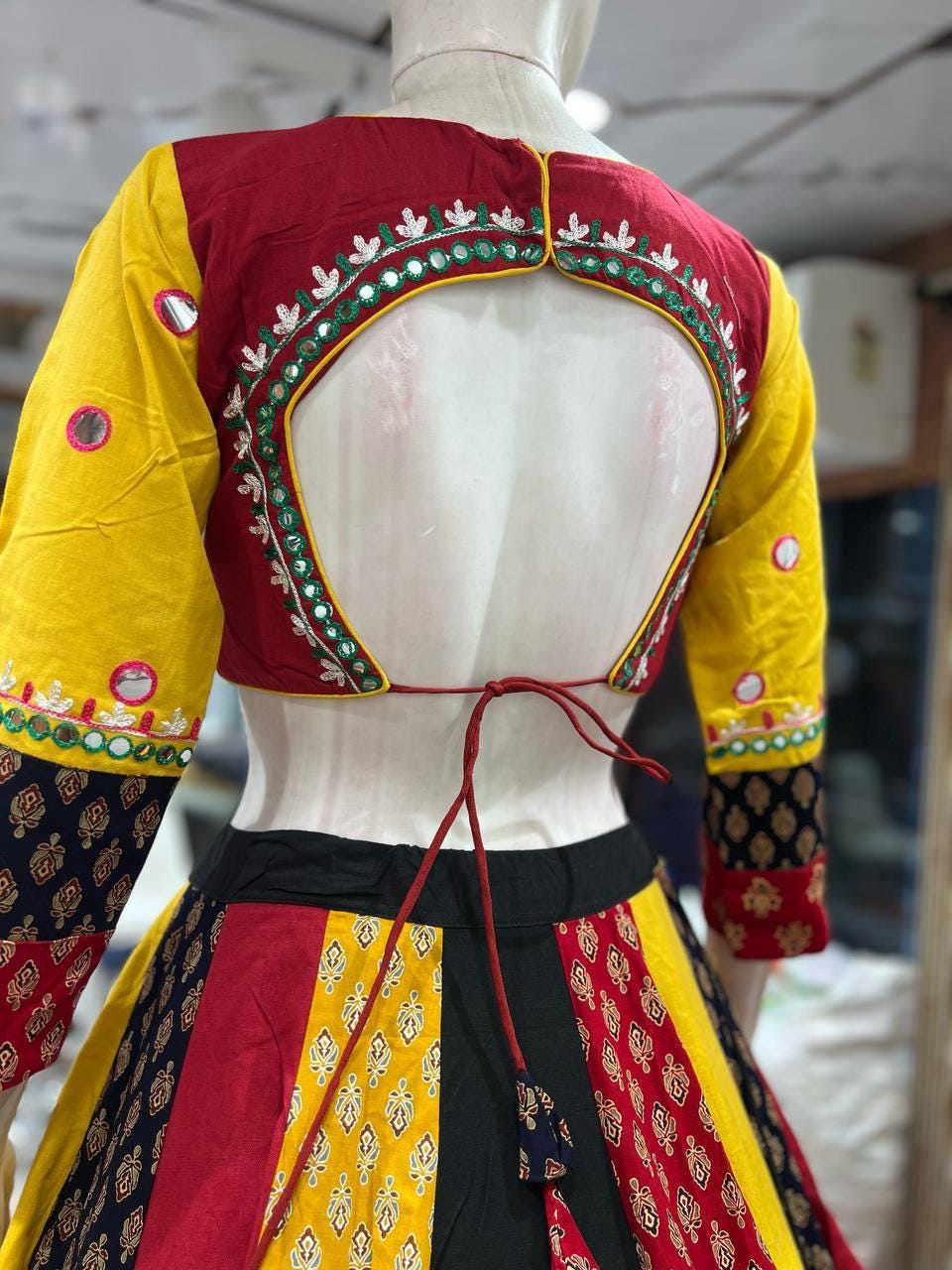 Kutchhi Box Work With Aari Work  With Patching Work Dupatta With Designer Blouse
