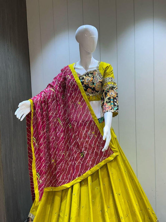 Designer Chaniya Choli for Navratri Patola Lehenga Festival outfit Gamthi Work Garba Night