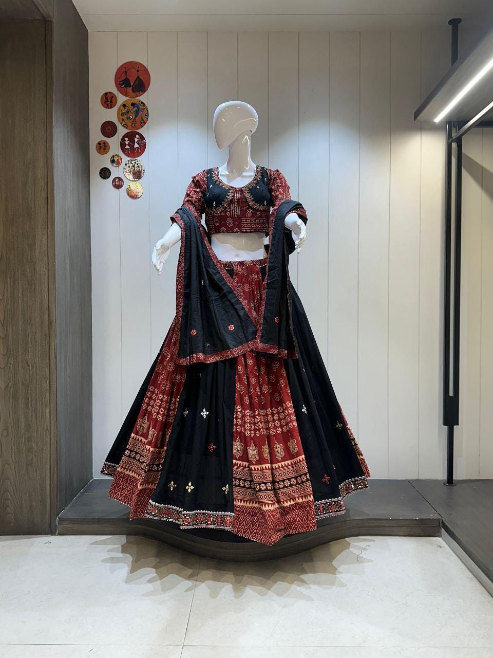 Designer Chaniya Choli for Navratri Patola Lehenga Festival outfit Gamthi Work Garba Night