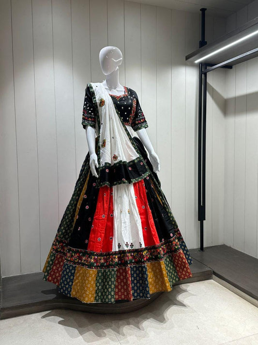 Designer Chaniya Choli for Navratri Patola Lehenga Festival outfit Gamthi Work Garba Night