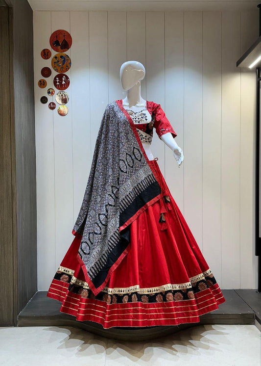 Designer Chaniya Choli for Navratri Patola Lehenga Festival outfit Gamthi Work Garba Night