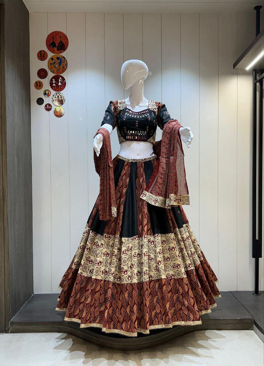 Designer Chaniya Choli for Navratri Patola Lehenga Festival outfit Gamthi Work Garba Night