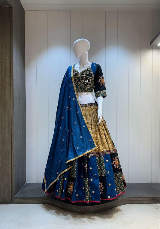 Designer Chaniya Choli for Navratri Patola Lehenga Festival outfit Gamthi Work Garba Night
