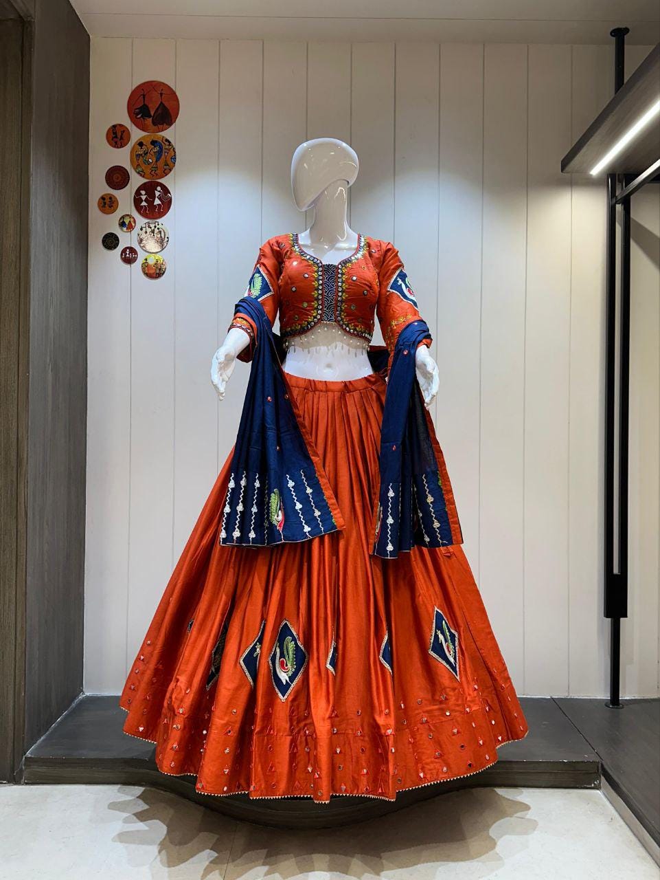 Pure Camric Cotton Choli For Navratri Patola Lehenga Festival Outfit Gamthi Work Garba Night