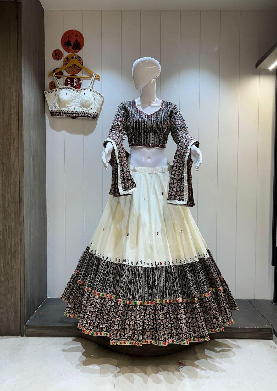 Designer Chaniya Choli for Navratri Patola Lehenga Festival outfit Gamthi Work Garba Night