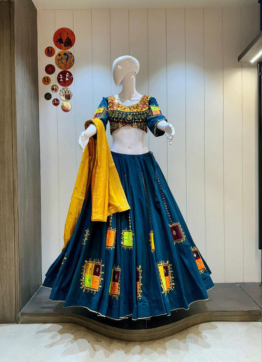 Designer Chaniya Choli for Navratri Patola Lehenga Festival outfit Gamthi Work Garba Night
