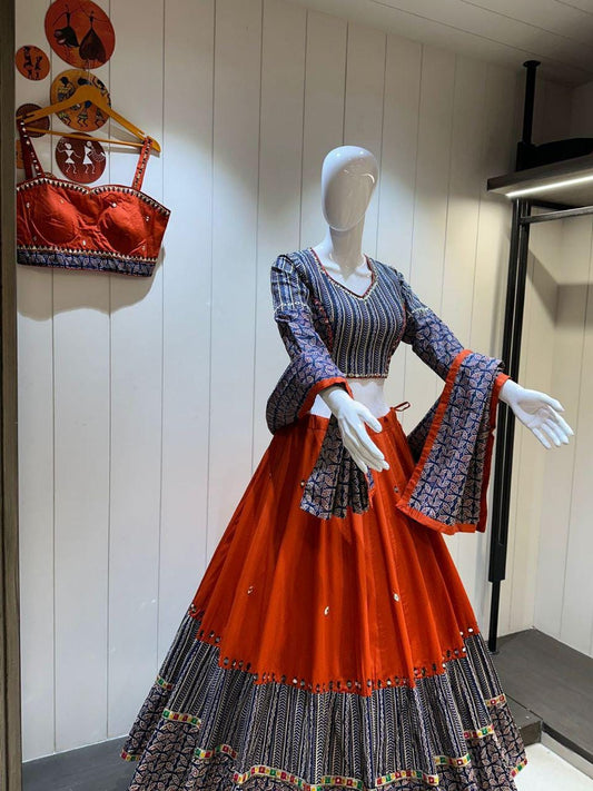 Designer Chaniya Choli for Navratri Patola Lehenga Festival outfit Gamthi Work Garba Night