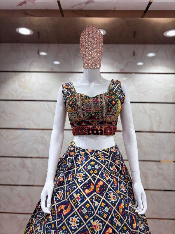 Pure Cotton Base Chaniya Choli With Designer Patch Work With Kutchhi Patch And Patola Blouse