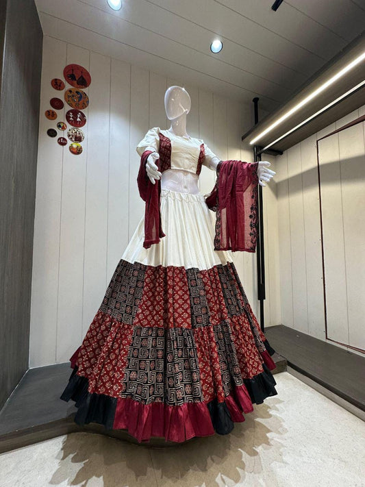 Designer Chaniya Choli for Navratri Patola Lehenga Festival outfit Gamthi Work Garba Night