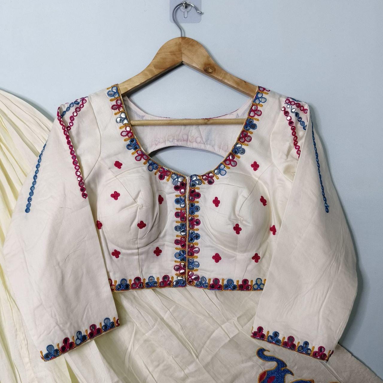 Khadi Cotton Kalo Pattern Chaniya Choli With Original Mirror Work