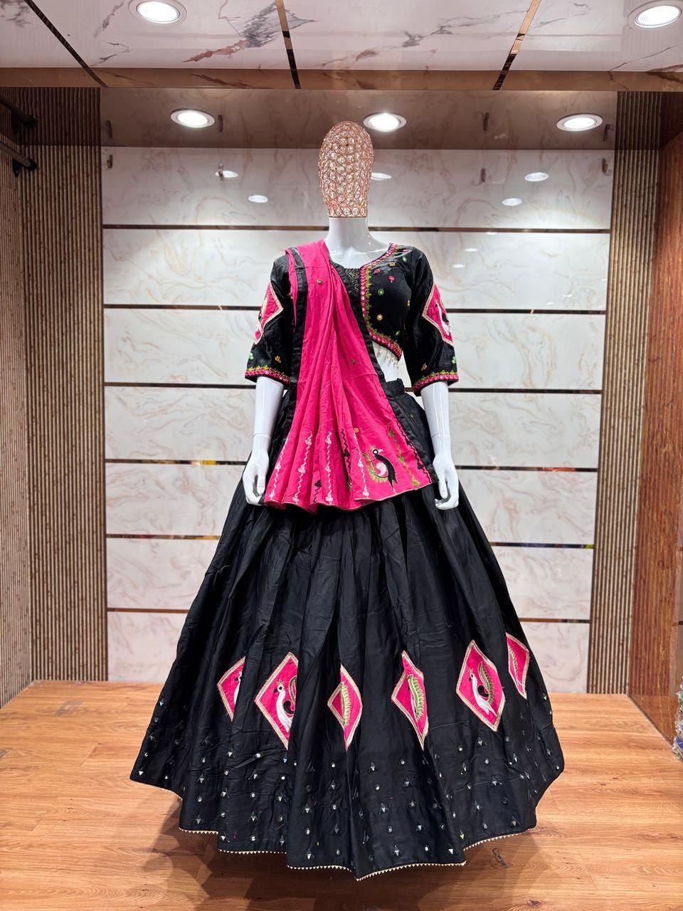 Multi Designer Pure Rayon Cotton Bandhni Print Chaniya Choli