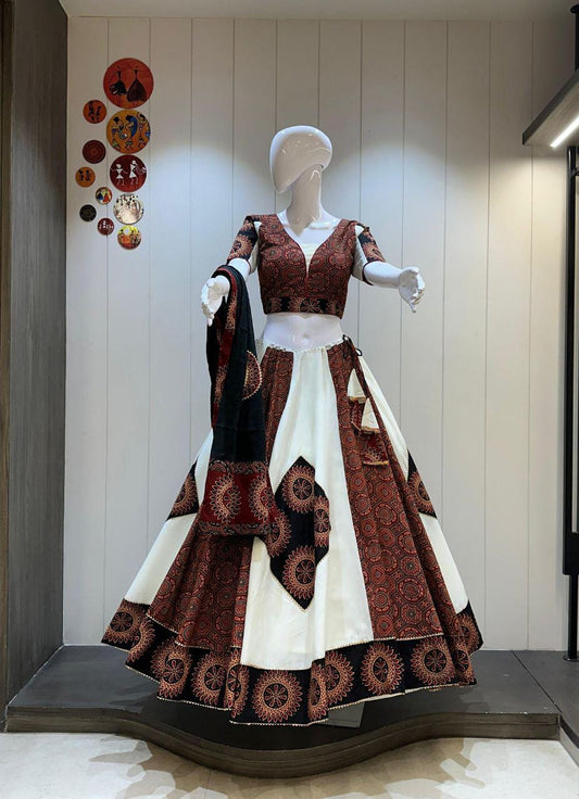 Designer Chaniya Choli for Navratri Patola Lehenga Festival outfit Gamthi Work Garba Night