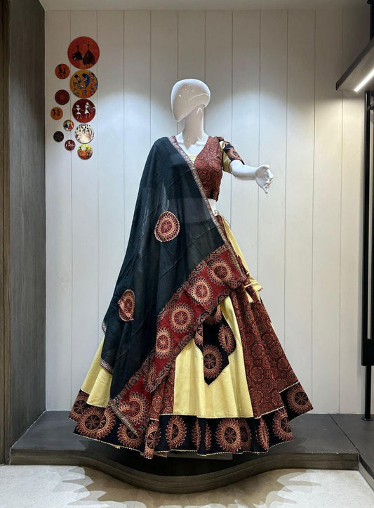 Designer Chaniya Choli for Navratri Patola Lehenga Festival outfit Gamthi Work Garba Night