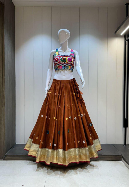 Designer Chaniya Choli for Navratri Patola Lehenga Festival outfit Gamthi Work Garba Night