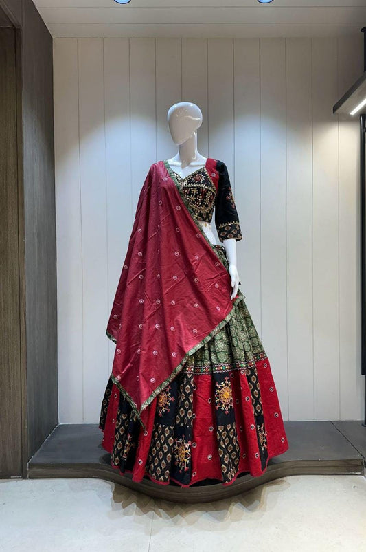 Designer Chaniya Choli for Navratri Patola Lehenga Festival outfit Gamthi Work Garba Night