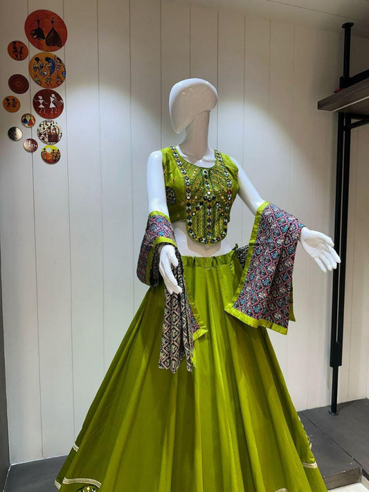 Designer Chaniya Choli for Navratri Patola Lehenga Festival outfit Gamthi Work Garba Night