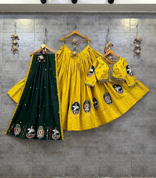 Multi Designer Chaniya Choli for Navratri Patola Lehenga 3 pc Readymade garba Lehenga Festival outfit Gamthi Work Garba Night lehenga