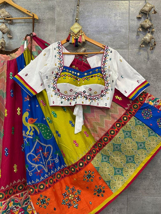 Designer Chaniya Choli for Navratri Patola Lehenga Festival outfit Gamthi Work Garba Night