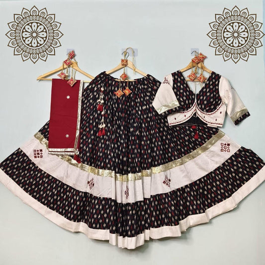 Designer Chaniya Choli for Navratri Patola Lehenga Festival outfit Gamthi Work Garba Night