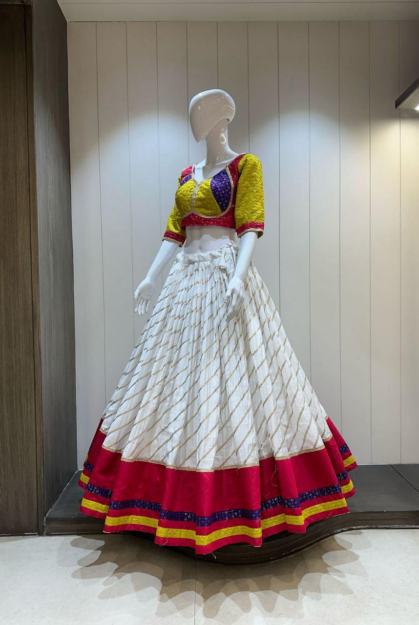 Designer Chaniya Choli for Navratri Patola Lehenga Festival outfit Gamthi Work Garba Night