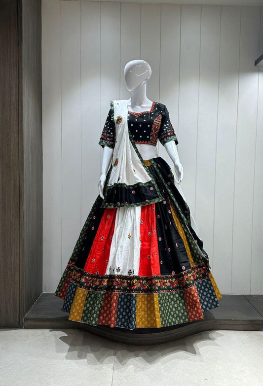 Designer Chaniya Choli for Navratri Patola Lehenga Festival outfit Gamthi Work Garba Night