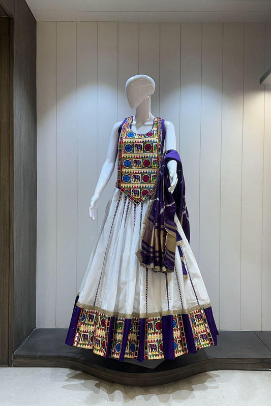 Designer Chaniya Choli for Navratri Patola Lehenga Festival outfit Gamthi Work Garba Night