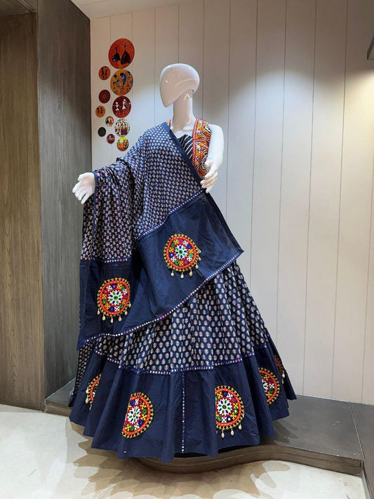 Designer Chaniya Choli for Navratri Patola Lehenga Festival outfit Gamthi Work Garba Night