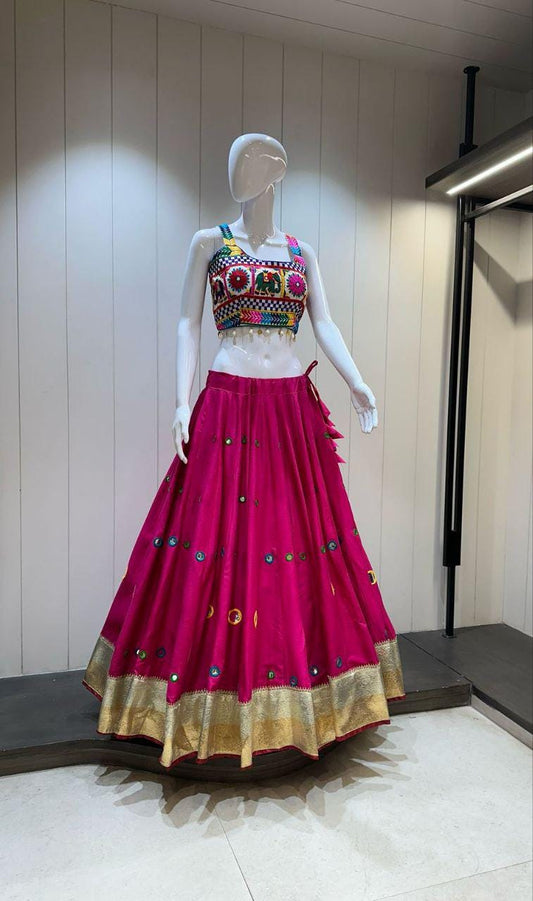 Designer Chaniya Choli for Navratri Patola Lehenga Festival outfit Gamthi Work Garba Night