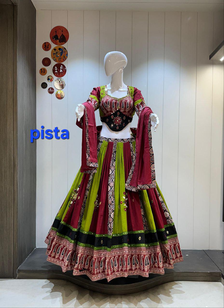 Khadi Cotton Chaniya Choli With Original Mirror Work
