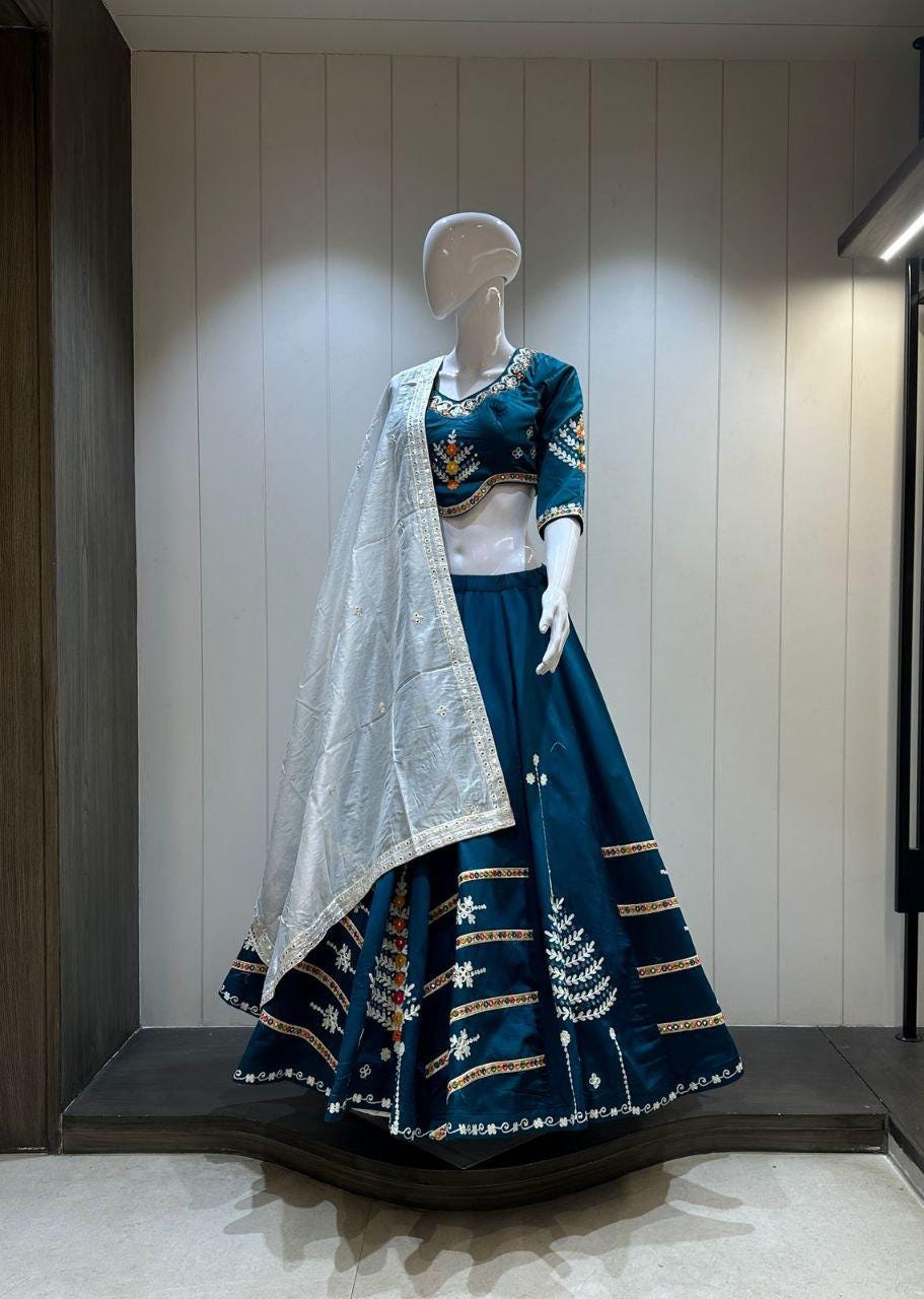 Designer Chaniya Choli for Navratri Patola Lehenga Festival outfit Gamthi Work Garba Night