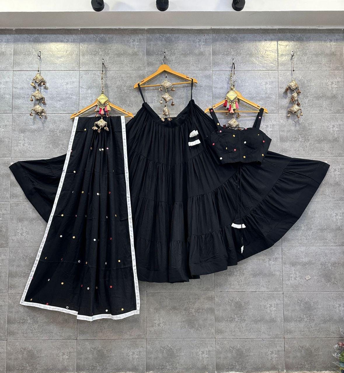 Rayon Cotton Fabric Choli For Navratri Patola Lehenga Festival Outfit Gamthi Work Garba Night