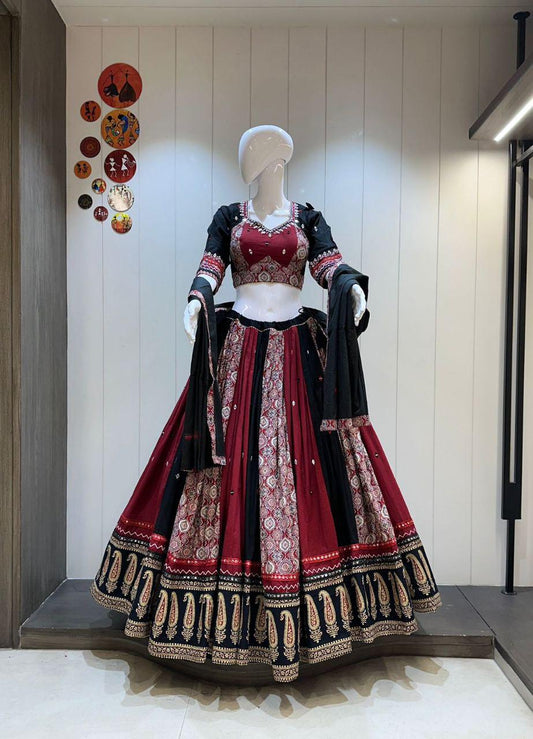 Designer Chaniya Choli for Navratri Patola Lehenga Festival outfit Gamthi Work Garba Night