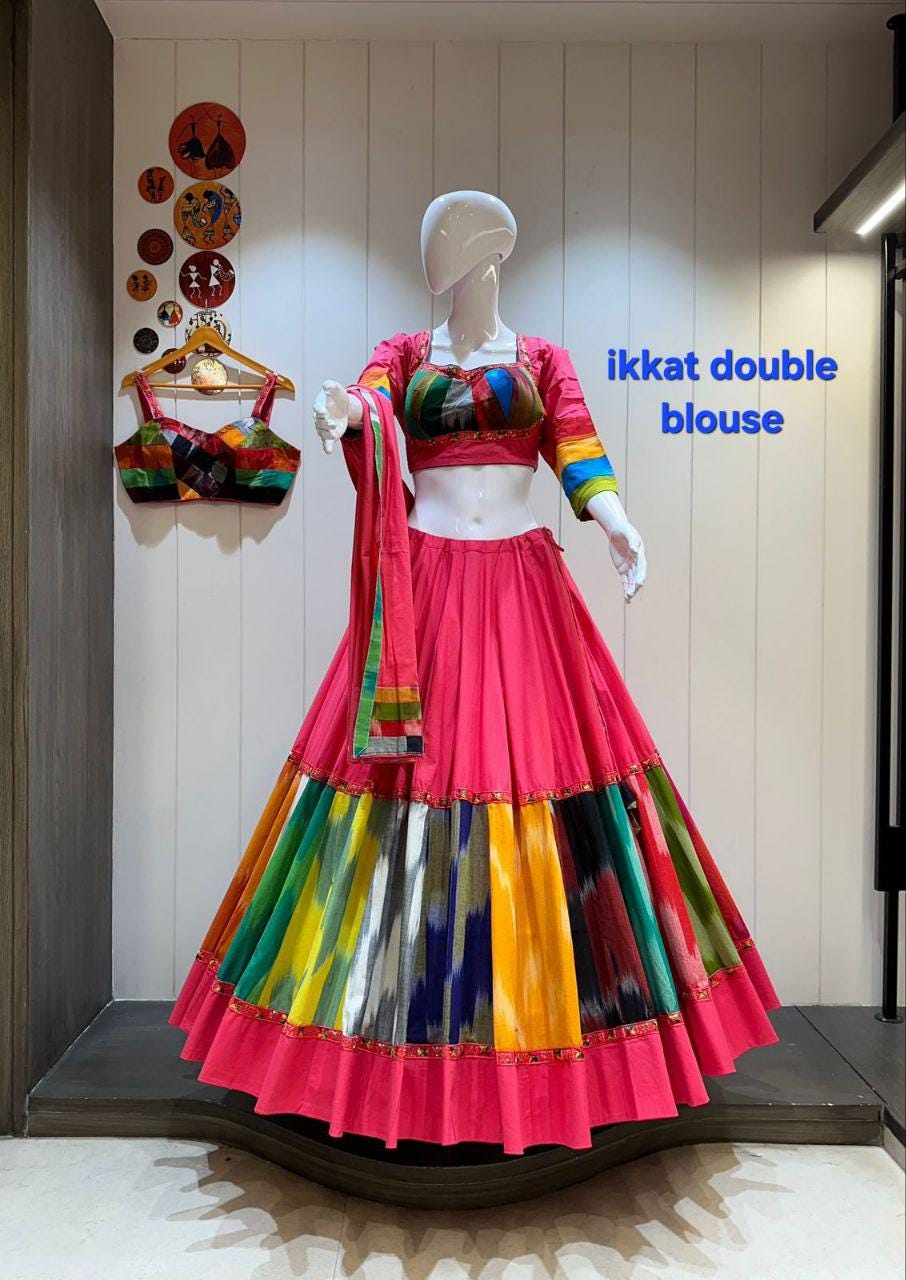 Designer Chaniya Choli for Navratri Patola Lehenga Festival outfit Gamthi Work Garba Night