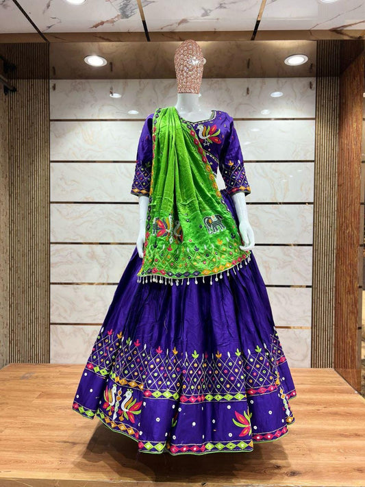 Double Mor With Pure Jam Sharti Cotton  With Patching Work Dupatta With Designer Blouse