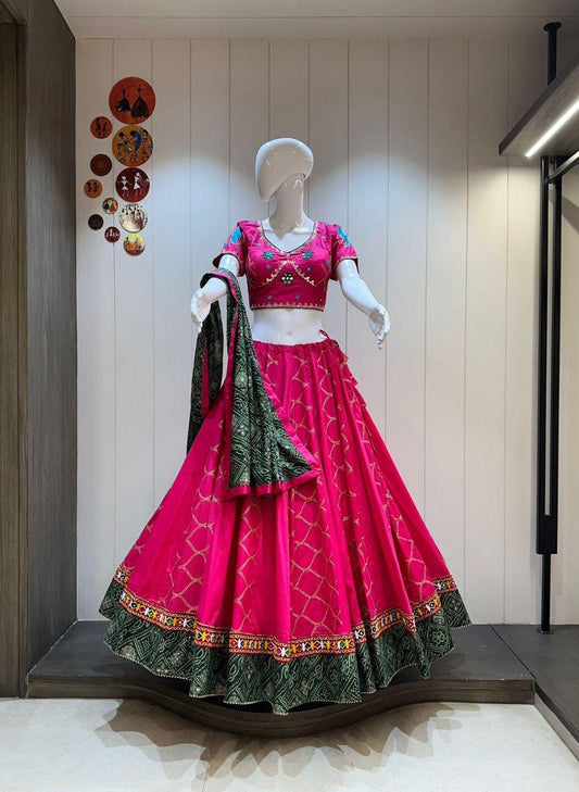 Designer Chaniya Choli for Navratri Patola Lehenga Festival outfit Gamthi Work Garba Night
