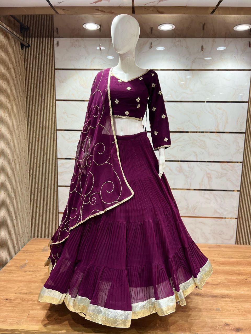 Pure Georgette Fabric Choli For Navratri Patola Lehenga Festival Outfit Gamthi Work Garba Night