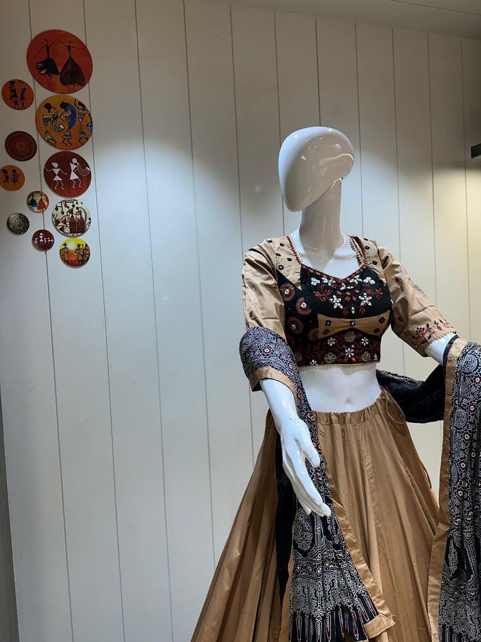 Pure Camric Cotton Print Base With Patching Work Dupatta With Designer Blouse