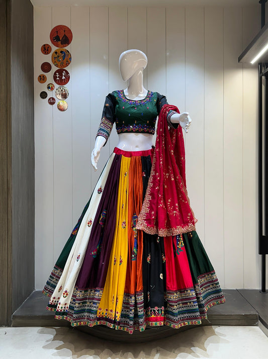 Pink Chaniya Choli for Navratri Patola Lehenga 3 pc Readymade garba Lehenga Festival outfit Gamthi Work Garba Night lehenga ready to wear