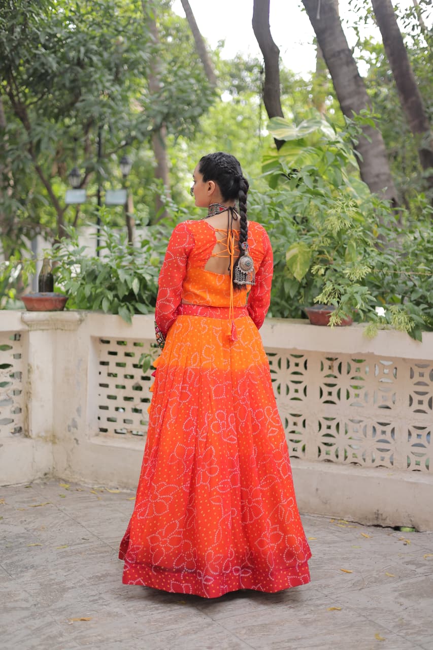 DesignerChaniya Choli for Navratri Patola Lehenga 3 pc Readymade garba Lehenga Festival outfit Gamthi Work Garba Night lehenga ready to wear