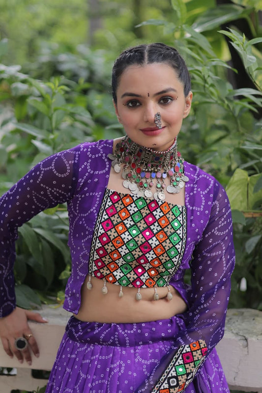 DesignerChaniya Choli for Navratri Patola Lehenga 3 pc Readymade garba Lehenga Festival outfit Gamthi Work Garba Night lehenga ready to wear